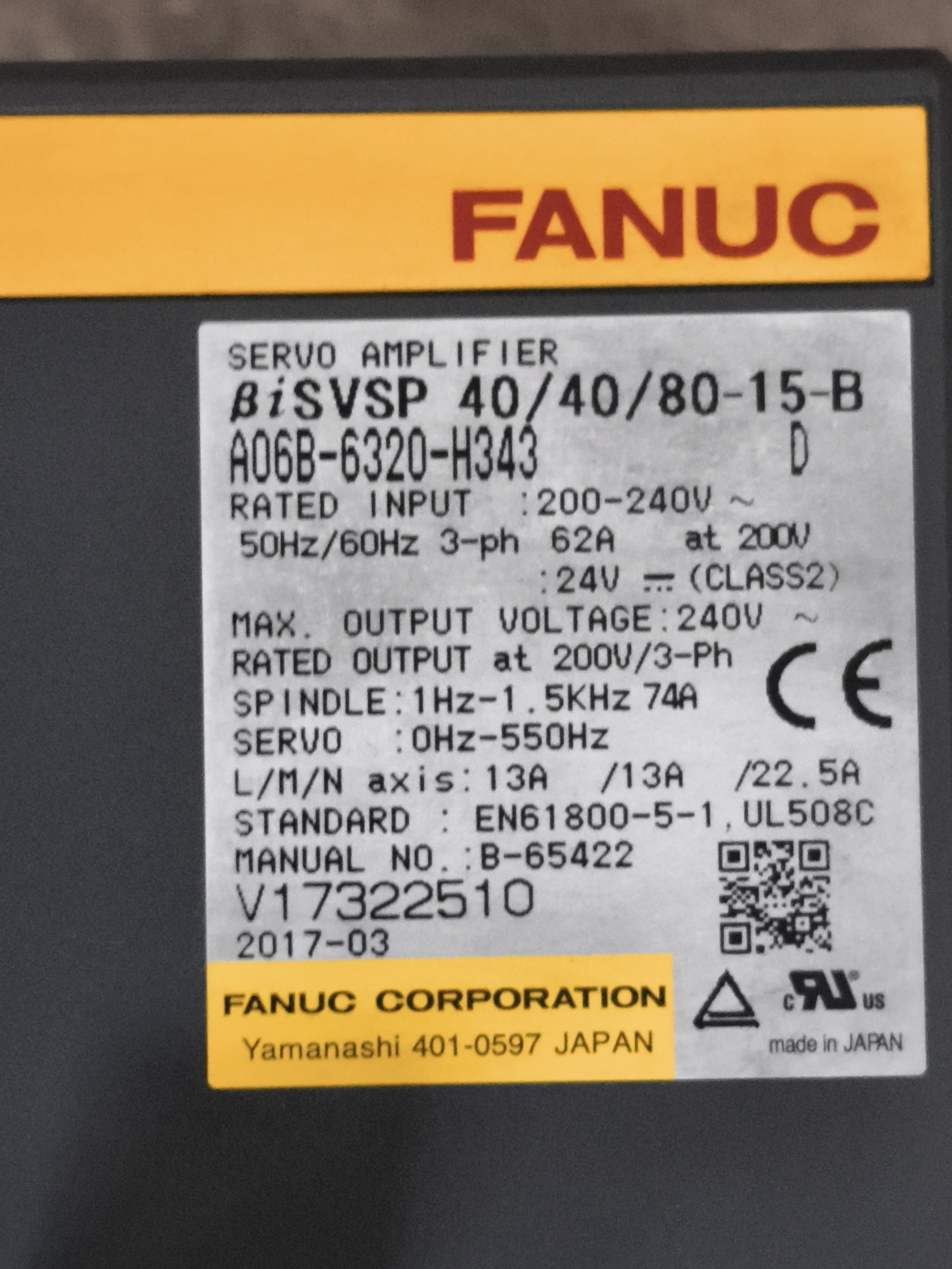Azionamento FANUC A06B-6320-H343
