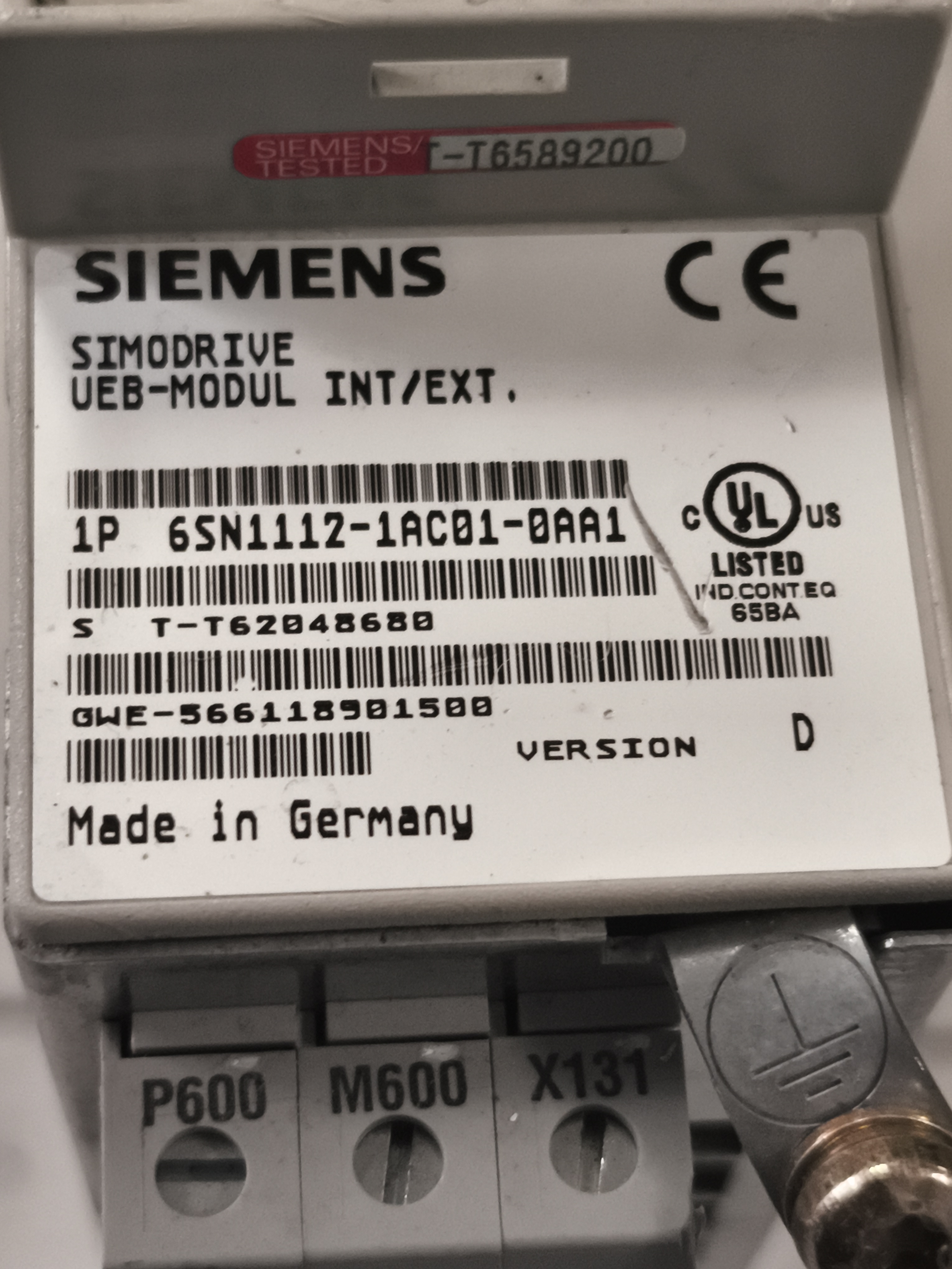 Modulo Alimentazione SIMODRIVE 611 6SN1112-1AC01-0AA1